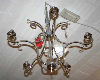 Lampadario a 5 luci cromato